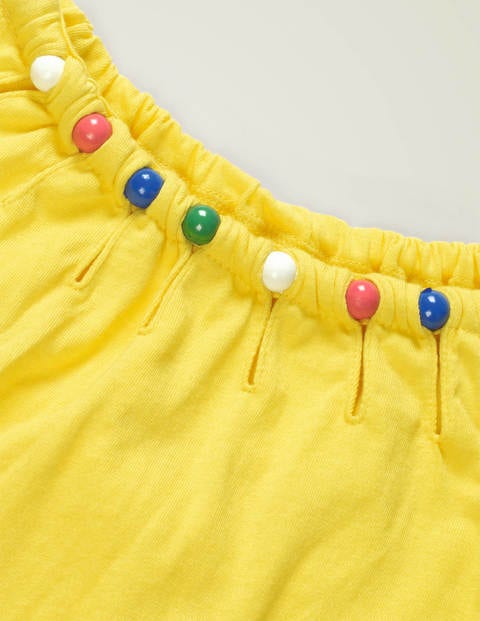 Jerseyoberteil mit Perlendetail - Zitronenschalengelb Jerseyoberteil mit Perlendetail - Zitronenschalengelb