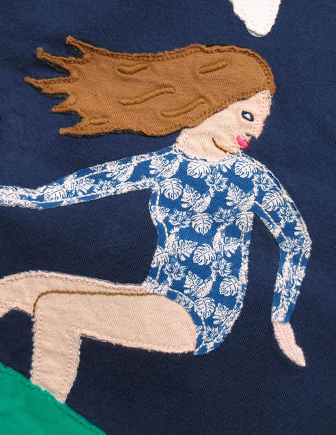 Action Appliqué T-shirt - College Navy Surfing Action Appliqué T-shirt - College Navy Surfing