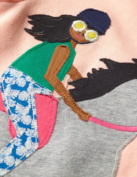 Fun Girl Appliqué T-Shirt - Provence Dusty Pink Riding Fun Girl Appliqué T-Shirt - Provence Dusty Pink Riding