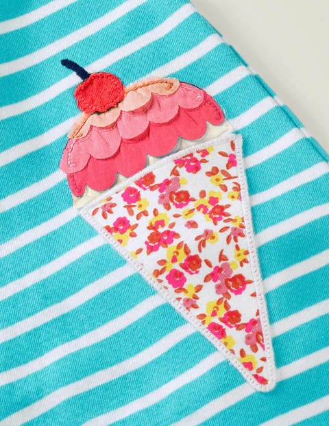 Stripy Appliqué Pocket Tunic - Corsica Blue/White Ice Creams Stripy Appliqué Pocket Tunic - Corsica Blue/White Ice Creams
