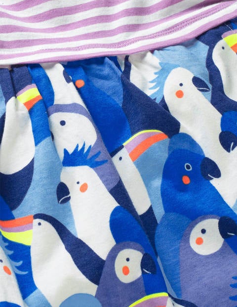 Hotchpotch Bow Jersey Dress - Surfboard Blue Tropical Birds Hotchpotch Bow Jersey Dress - Surfboard Blue Tropical Birds