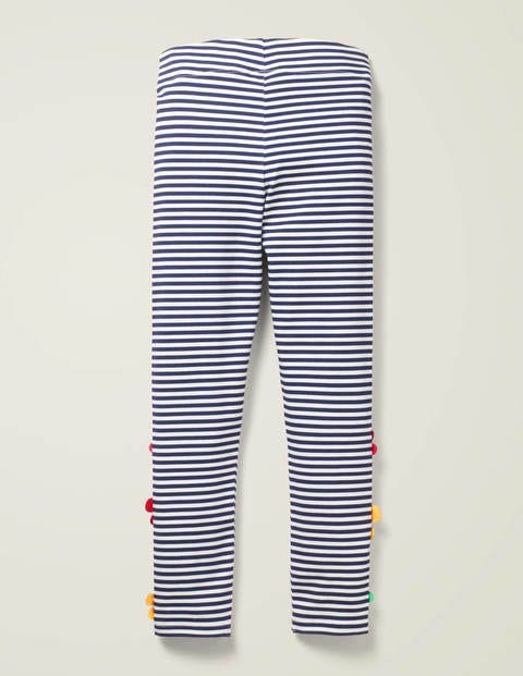 Floral Appliqué Leggings - White/Indigo Navy Floral Floral Appliqué Leggings - White/Indigo Navy Floral