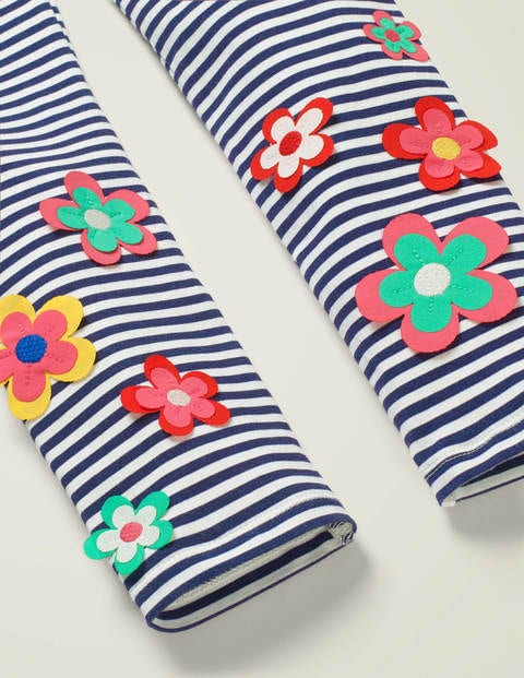 Floral Appliqué Leggings - White/Indigo Navy Floral Floral Appliqué Leggings - White/Indigo Navy Floral