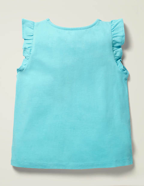Flutter Tulle Appliqué Top - Light Celeste Blue Ice Cream Flutter Tulle Appliqué Top - Light Celeste Blue Ice Cream