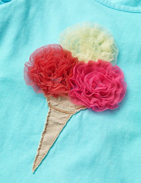 Flutter Tulle Appliqué Top - Light Celeste Blue Ice Cream Flutter Tulle Appliqué Top - Light Celeste Blue Ice Cream