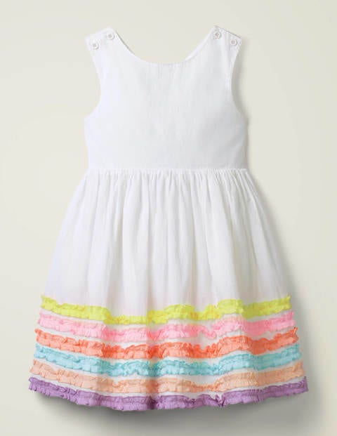 Cross Back Dress - White Rainbow Cross Back Dress - White Rainbow
