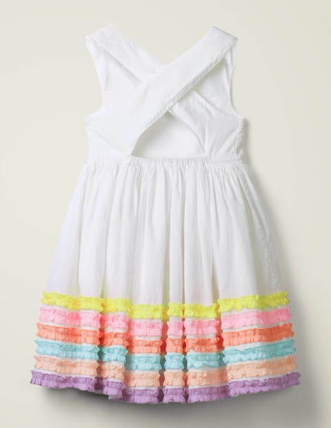 Cross Back Dress - White Rainbow Cross Back Dress - White Rainbow