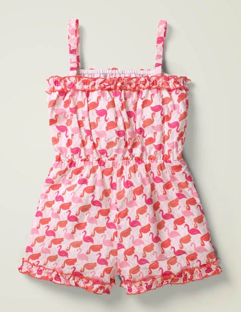 Combishort tissé et volanté - Flamant rose tutti frutti Combishort tissé et volanté - Flamant rose tutti frutti