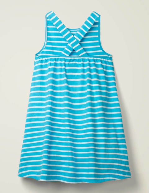 Appliqué Jersey Dress - Corsica Blue/ White Dog Appliqué Jersey Dress - Corsica Blue/ White Dog