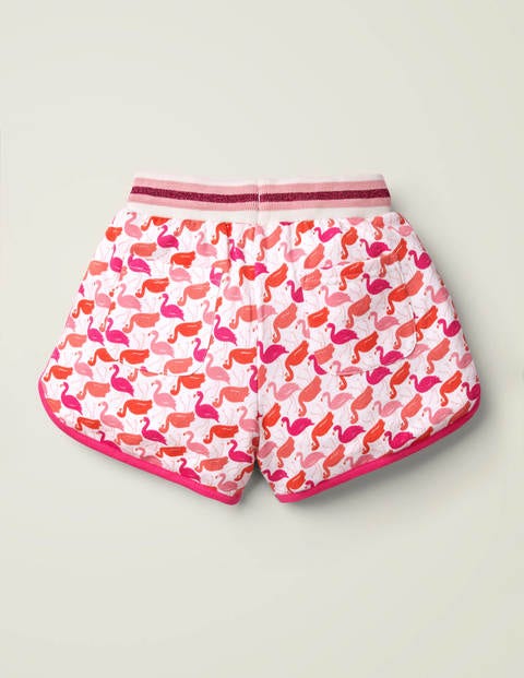 Jerseyshorts mit Glitzertaille - Pinktöne, Flamingos Jerseyshorts mit Glitzertaille - Pinktöne, Flamingos