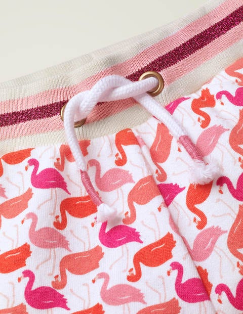 Jerseyshorts mit Glitzertaille - Pinktöne, Flamingos Jerseyshorts mit Glitzertaille - Pinktöne, Flamingos