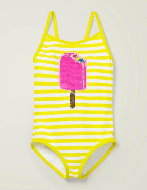 Colour-Change Sequin Swimsuit - Yellow/Ivory Ice Lolly Colour-Change Sequin Swimsuit - Yellow/Ivory Ice Lolly