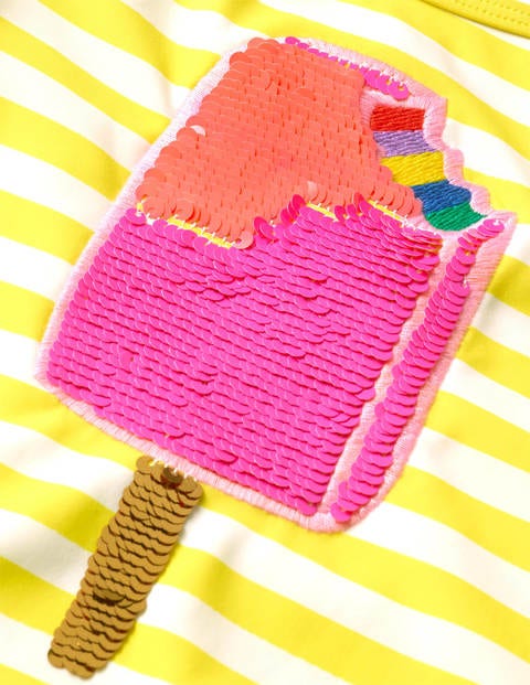 Colour-Change Sequin Swimsuit - Yellow/Ivory Ice Lolly Colour-Change Sequin Swimsuit - Yellow/Ivory Ice Lolly