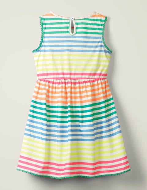 Pocket Detail Jersey Dress - Neon Rainbow Stripe Pocket Detail Jersey Dress - Neon Rainbow Stripe
