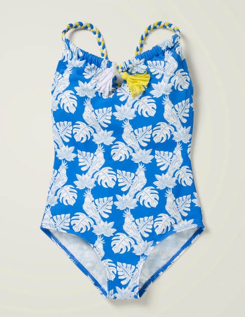 Fun Tassel Swimsuit - Blue Oasis Parakeet Palm Fun Tassel Swimsuit - Blue Oasis Parakeet Palm