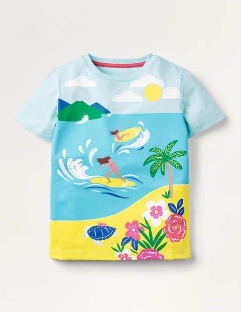 T-Shirt Mit Szenenmotiv - Corydalis Blue Beach T-Shirt Mit Szenenmotiv - Corydalis Blue Beach
