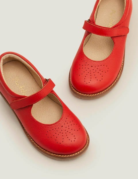 Leather Mary Janes - Cherry Tomato Red 