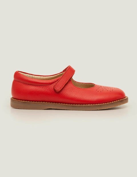 Leather Mary Janes - Cherry Tomato Red 