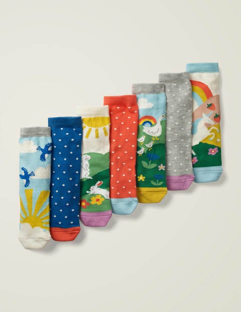 Box Mit Socken Im 7Er-Pack - Bunt, Szenen Box Mit Socken Im 7Er-Pack - Bunt, Szenen