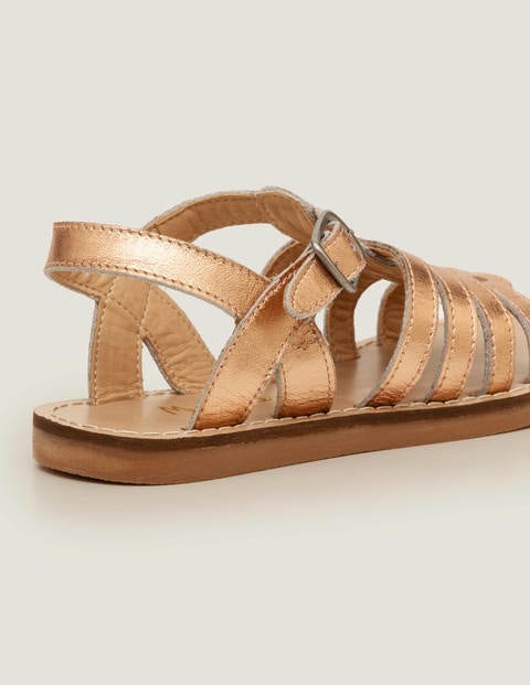 Leather Gladiator Sandals - Rose Gold Metallic Leather Gladiator Sandals - Rose Gold Metallic