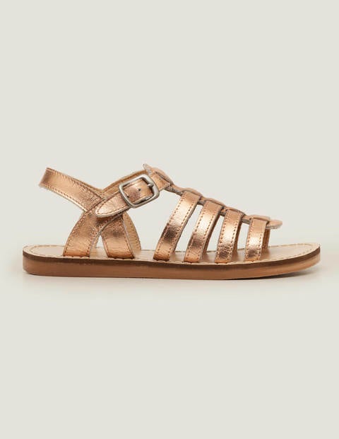 Leather Gladiator Sandals - Rose Gold Metallic Leather Gladiator Sandals - Rose Gold Metallic