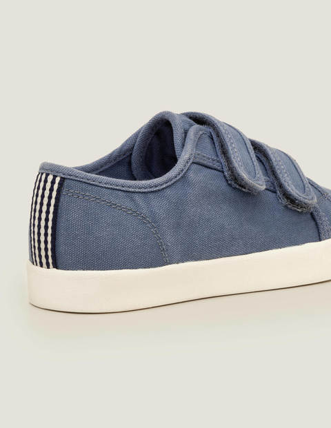 Leinenschuhe mit Klettverschluss - Meerblau Leinenschuhe mit Klettverschluss - Meerblau