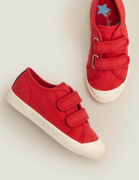 Chaussures en toile à double bride - Rouge tomate cerise Chaussures en toile à double bride - Rouge tomate cerise