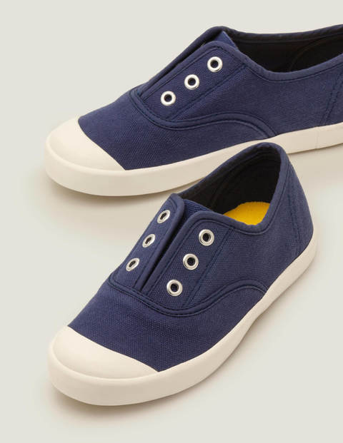 Laceless Canvas Pull-ons - College Navy 