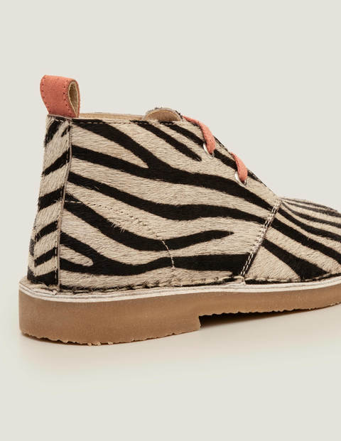 Lace Up Desert Boots - Black/White Zebra Lace Up Desert Boots - Black/White Zebra