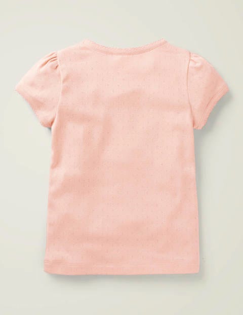 Short-Sleeved Pointelle Top - Provence Dusty Pink
