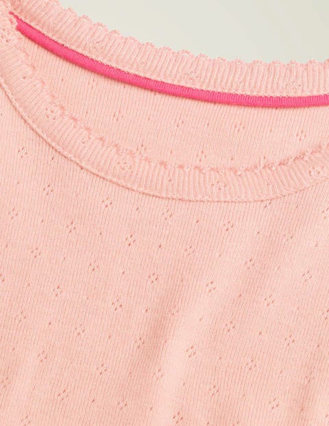 Short-sleeved Pointelle Top - Provence Dusty Pink Short-sleeved Pointelle Top - Provence Dusty Pink