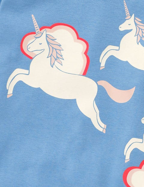 Cosy Long John Pyjamas - Light Blue Unicorn Sky Cosy Long John Pyjamas - Light Blue Unicorn Sky