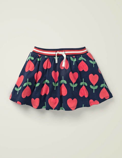 Jersey Skort - College Navy Heart Flower Jersey Skort - College Navy Heart Flower
