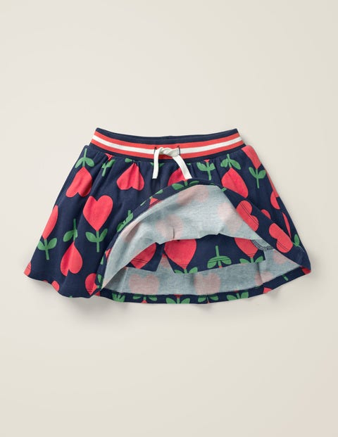 Jersey Skort - College Navy Heart Flower Jersey Skort - College Navy Heart Flower