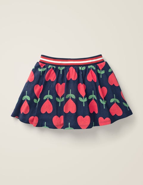 Jersey Skort - College Navy Heart Flower Jersey Skort - College Navy Heart Flower