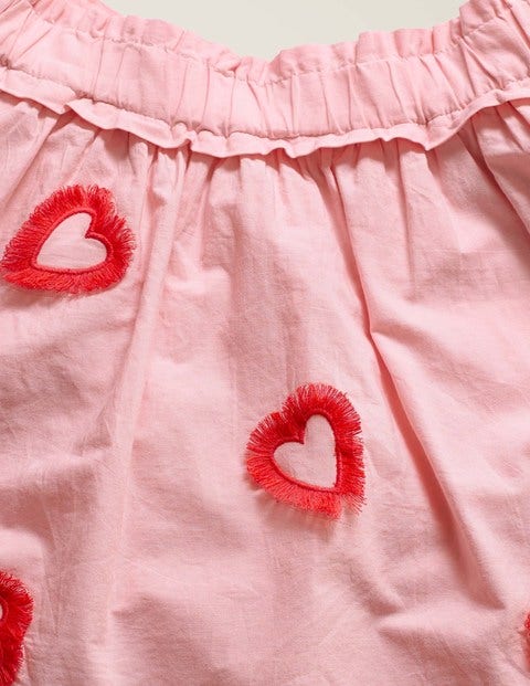 Heart Fringe Detail Skirt - Boto Pink Hearts Heart Fringe Detail Skirt - Boto Pink Hearts