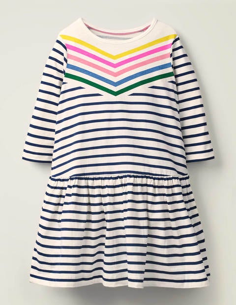 Gestreiftes Jerseykleid - Regenbogen, Zickzack/Gestreift Gestreiftes Jerseykleid - Regenbogen, Zickzack/Gestreift