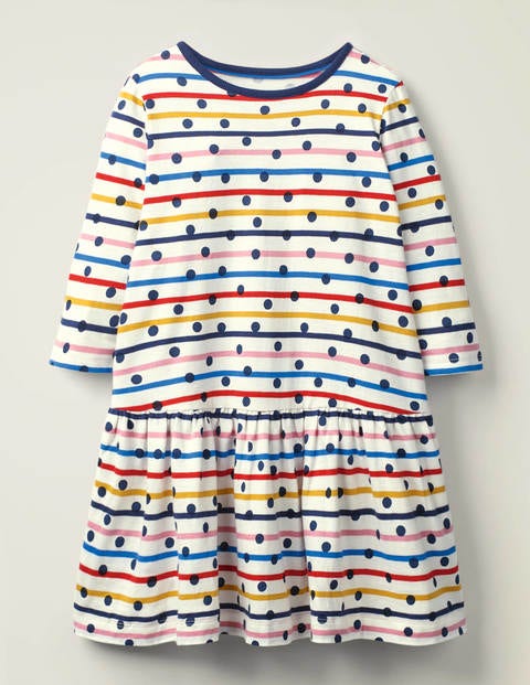 Stripy Jersey Dress - Rainbow Stripe/Navy Spot Stripy Jersey Dress - Rainbow Stripe/Navy Spot