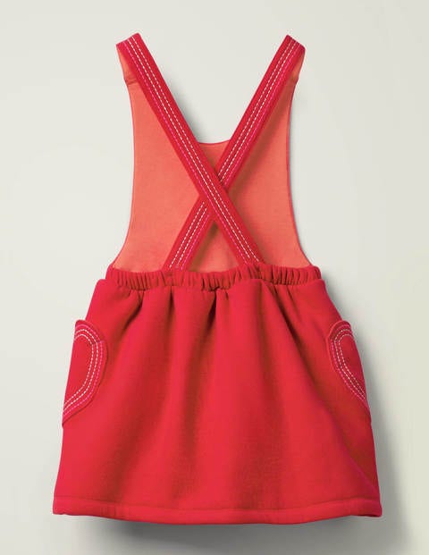 Heart Pocket Cosy Pinafore - Summer Poppy Red Heart Pocket Cosy Pinafore - Summer Poppy Red
