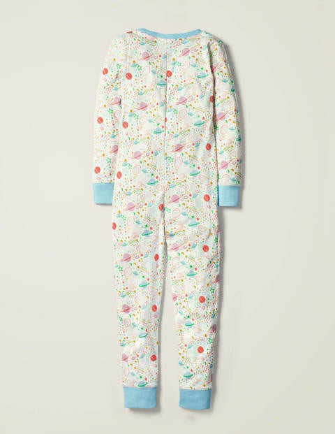 Cosy All-In-One Pyjamas - Ivory and Pink Punch Cosmos Cosy All-In-One Pyjamas - Ivory and Pink Punch Cosmos