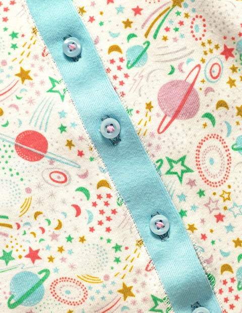 Cosy All-In-One Pyjamas - Ivory and Pink Punch Cosmos Cosy All-In-One Pyjamas - Ivory and Pink Punch Cosmos