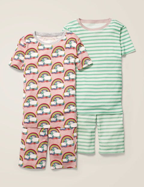2 Pyjamas Courts - Mouton arc-en-ciel rose Provence 2 Pyjamas Courts - Mouton arc-en-ciel rose Provence