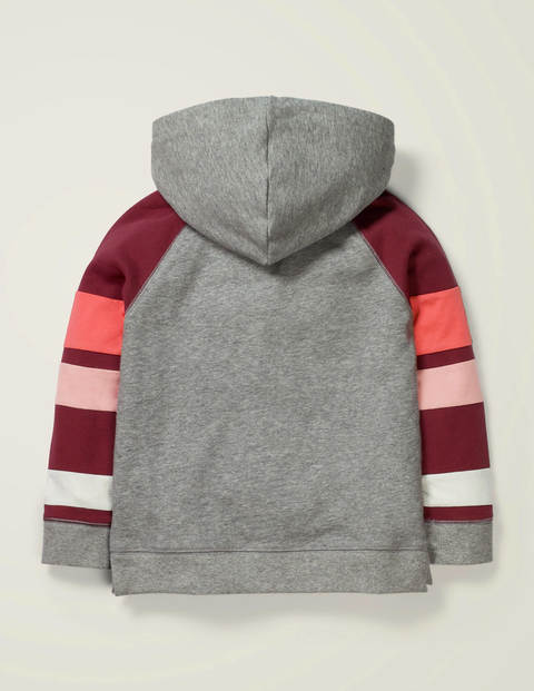 Hoodie Mit Blockfarben - Grau Meliert Hoodie Mit Blockfarben - Grau Meliert