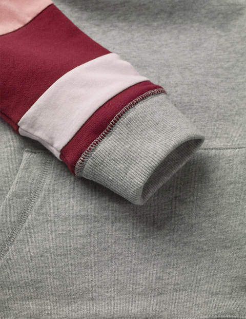 Hoodie Mit Blockfarben - Grau Meliert Hoodie Mit Blockfarben - Grau Meliert