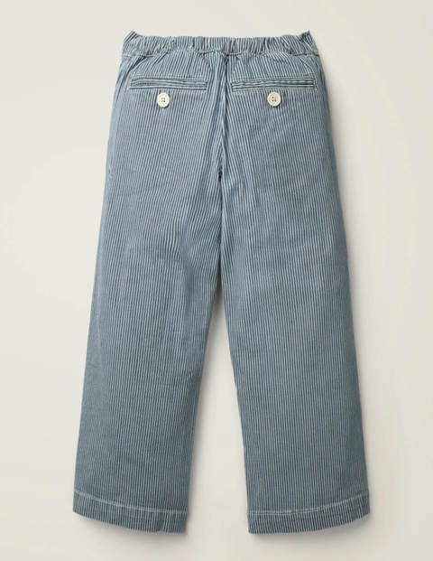 Button Front Sailor Pants - Indigo Blue Ticking Stripe Button Front Sailor Pants - Indigo Blue Ticking Stripe