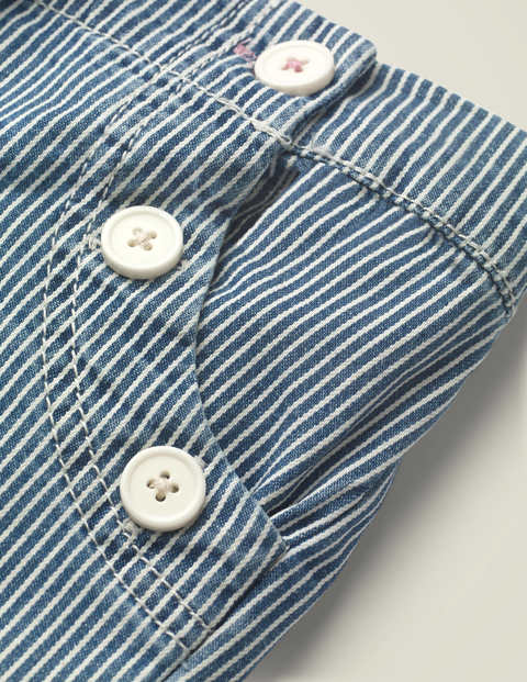 Button Front Sailor Pants - Indigo Blue Ticking Stripe Button Front Sailor Pants - Indigo Blue Ticking Stripe