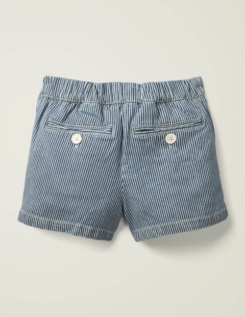Matrosenshorts Mit Knopfverschluss Vorne - Indigoblau, Feine Streifen Matrosenshorts Mit Knopfverschluss Vorne - Indigoblau, Feine Streifen