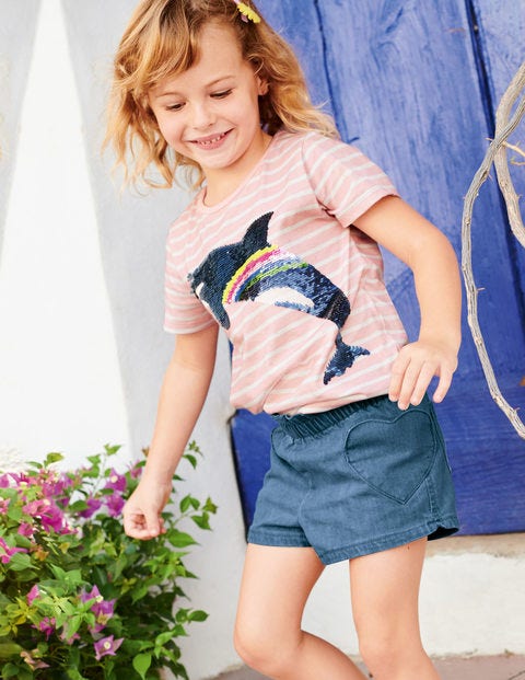 Heart Pocket Shorts - Denim Heart Pocket Shorts - Denim