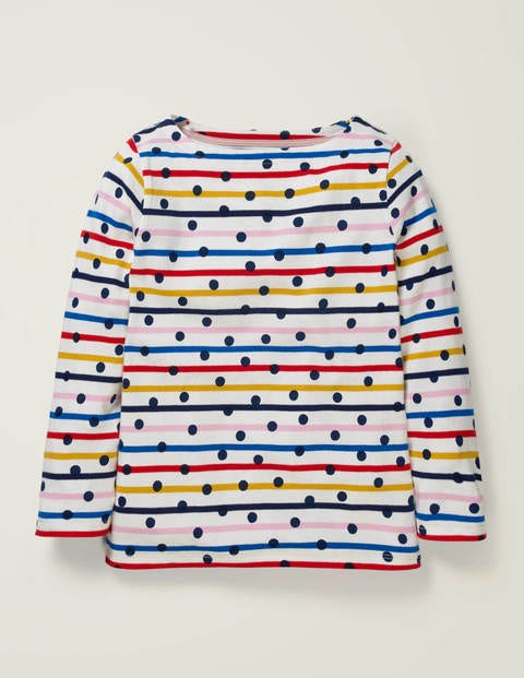 Alltagstaugliches Bretonshirt - Regenbogenstreifen/Navy, Getupft Alltagstaugliches Bretonshirt - Regenbogenstreifen/Navy, Getupft