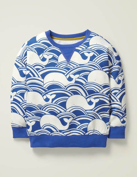 Kuscheliges Sweatshirt Mit Walmotiv - Himmelblau, Wale/Wellen Kuscheliges Sweatshirt Mit Walmotiv - Himmelblau, Wale/Wellen